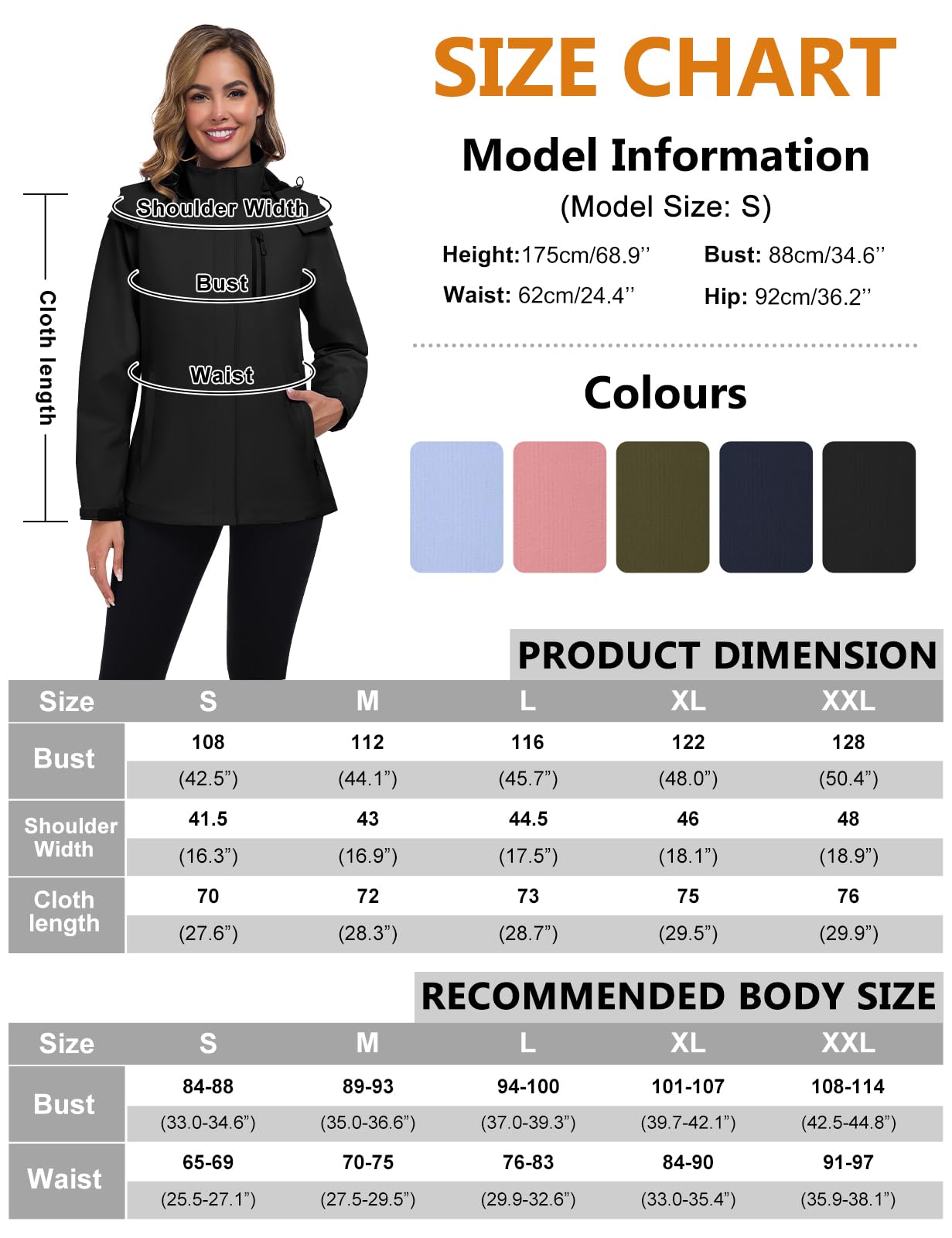 UMIPUBO Mujer Chaqueta Impermeable Chubasquero Cortavientos Exteriores Lluvia Abrigo Ligero Transpirable Deportiva Primavera Otoño Capucha Impermeável Senderismo Vientos Cazadora
