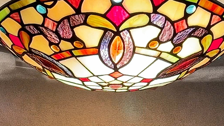 ARTZONE Tiffany Ceiling Lights, Stained Glass 2-Light 12