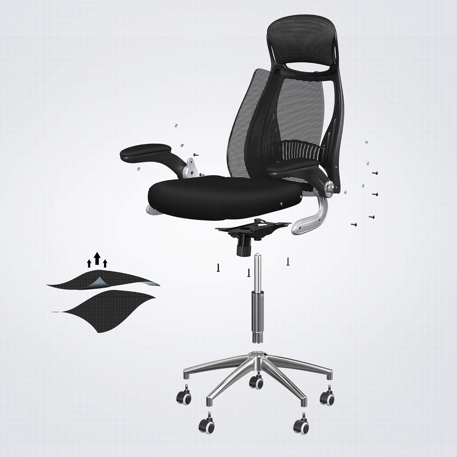 OBN86BK Sedia da ufficio ergonomica - Sedia gaming - Immagine 8