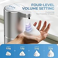 Vista 5 de P11 Premium Space Gray Automatic Foaming Hand Soap Dispenser Touchless, Rechargeable Hand Foam Soap Dispenser for Bathroom and Kitchen