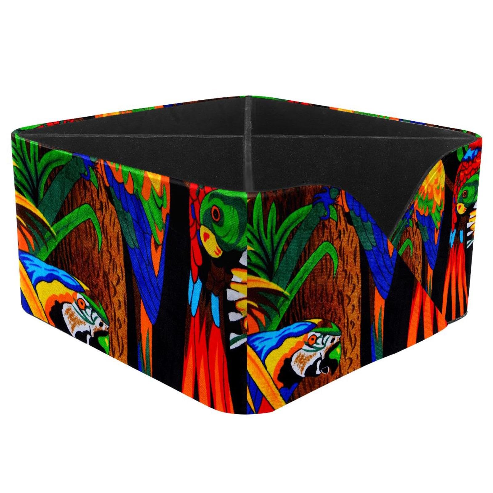 KengjuTesu Parrots Desktop Organizer Pen Holder, Rectangular Pencil Cup for Office, Study and Makeup Stations