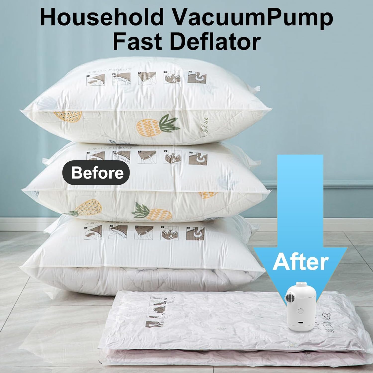 3T6B USB Rechargeable Air Mattress Pumps, Portable Air Pump with 4 Nozzles for Outdoor Camping, Air Mattress, Inflatable Couch, Pool Toy - Image 2