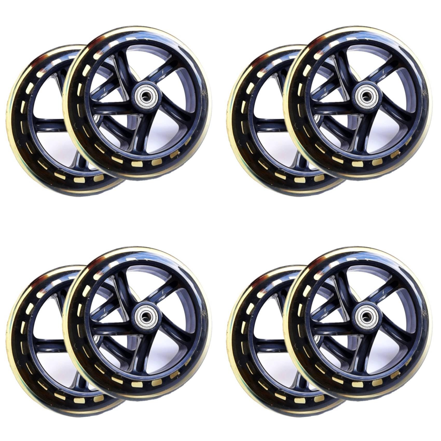 8 Roues de Trottinette 145 mm X 30 mm en PU, Silencieuses, pour Patins à roulettes, Chariot, Pièces de Rechange