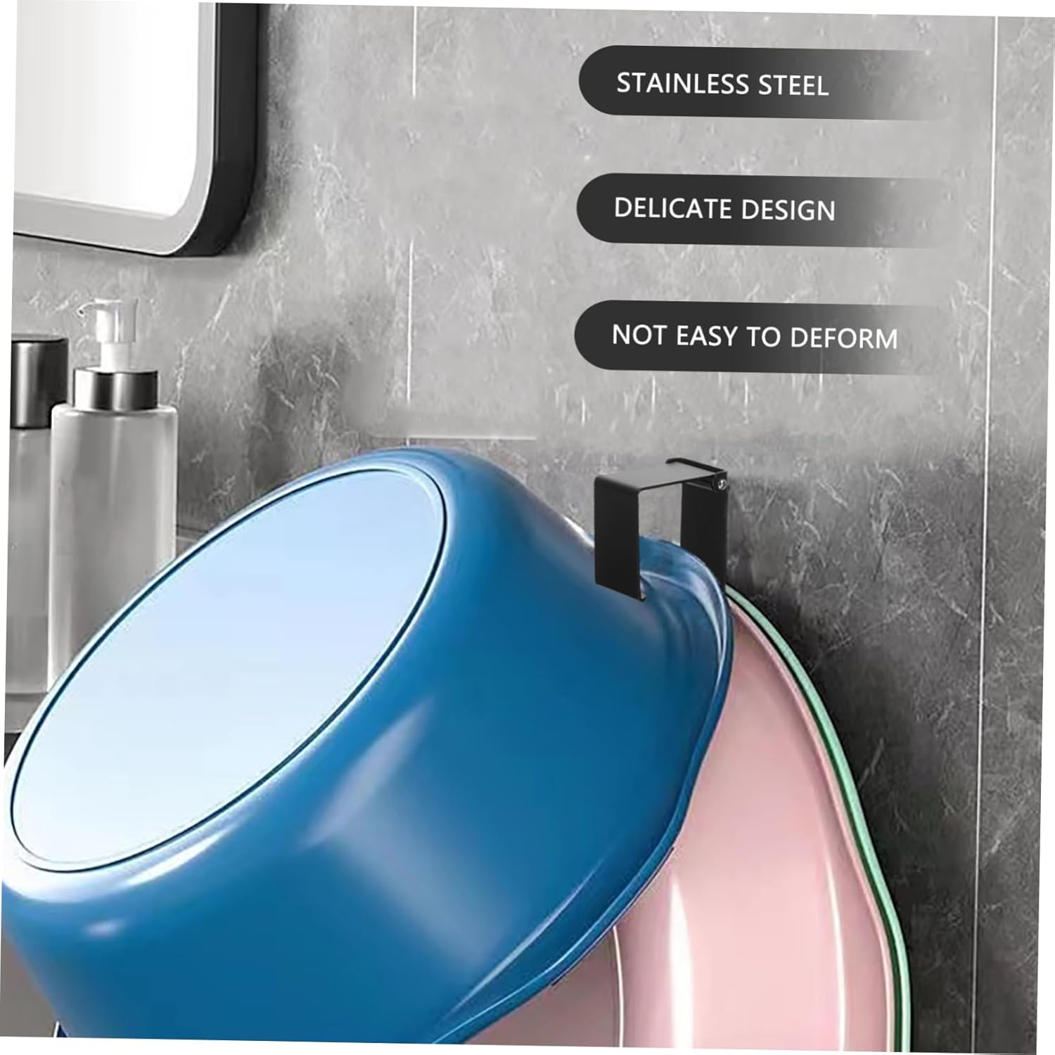 Self Adhesive wall Hooks, Self-Adhesive Basin Hook Sturdy Bathroom Towel Holder Home for Kitchen Storage