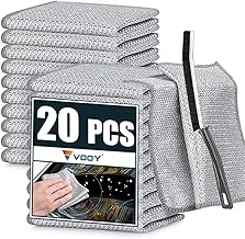 VOOY 20 Pack Non-Scratch Wire Dishcloth & 1 Gaps Cleaning Brush, Multipurpose Wire Dishwashing Rags for Wet and Dry, Easy Rinsing, Reusable, Wire Cleaning Cloth for Kitchen, Sinks, Pots (Silver, 20)