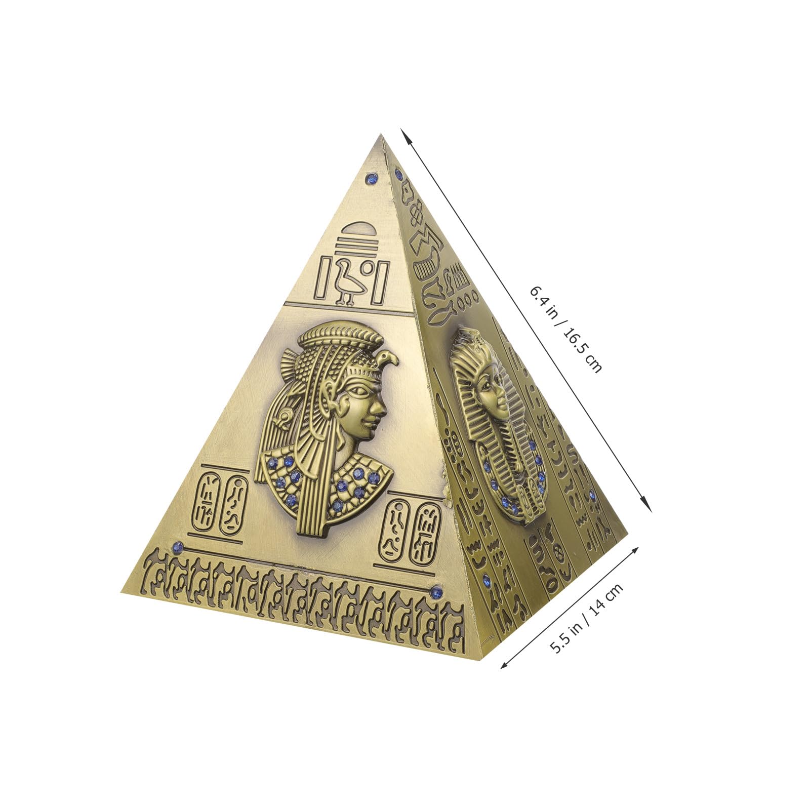 YARNOW Vintage Pyramiden Spardose aus Legierung in Ägyptischem Stil mit Praktischer Münzaufbewahrung und Kunstvollem Prächtigem Design für Heim und Schreibtischdekoration