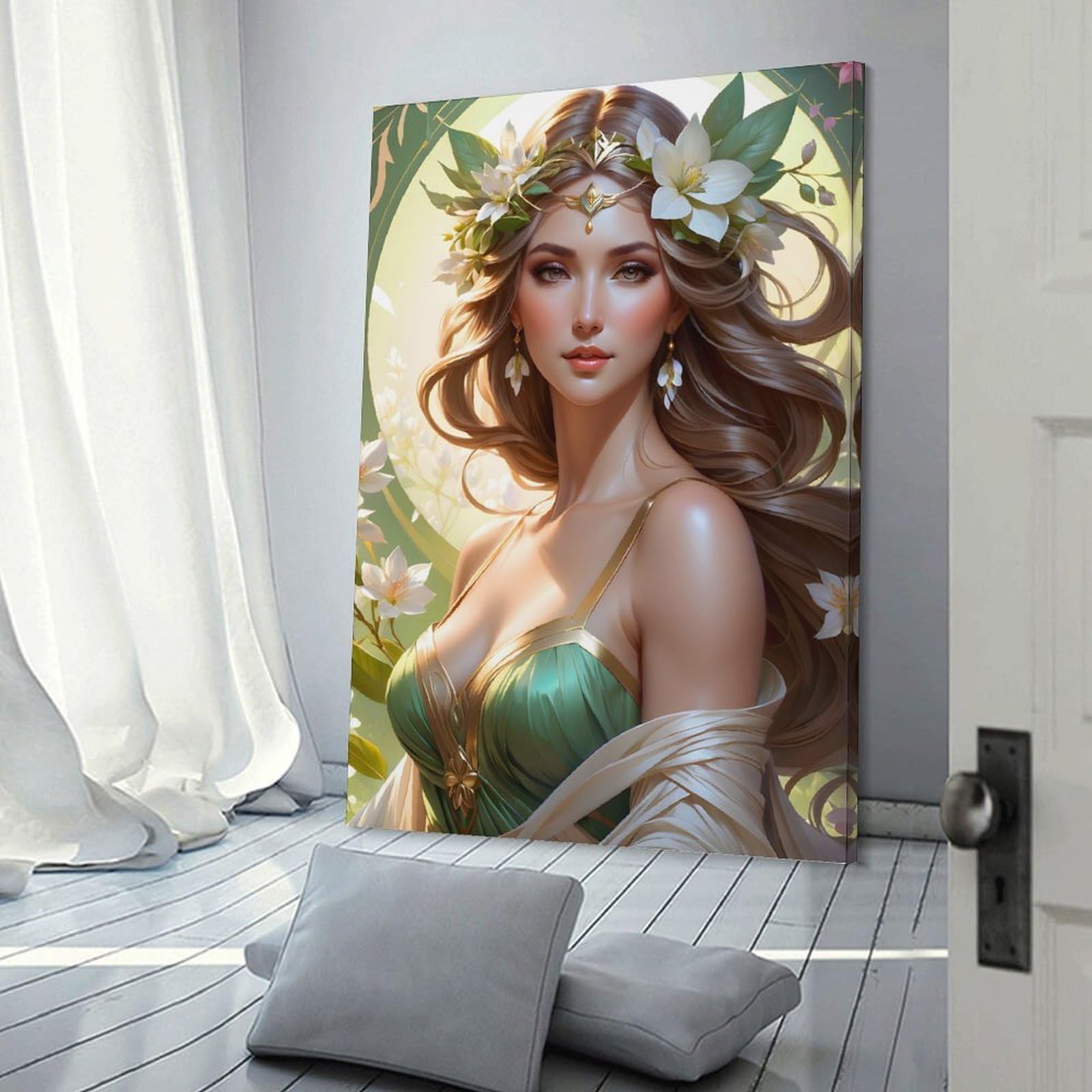 Junmoney Hazel Eyed Persephone Wall Decor Canvas Print 20x30inch(50x75cm), for Lounge, Study, Hallway Or Flat Walls, Decorative Artwork with Broad Appeal