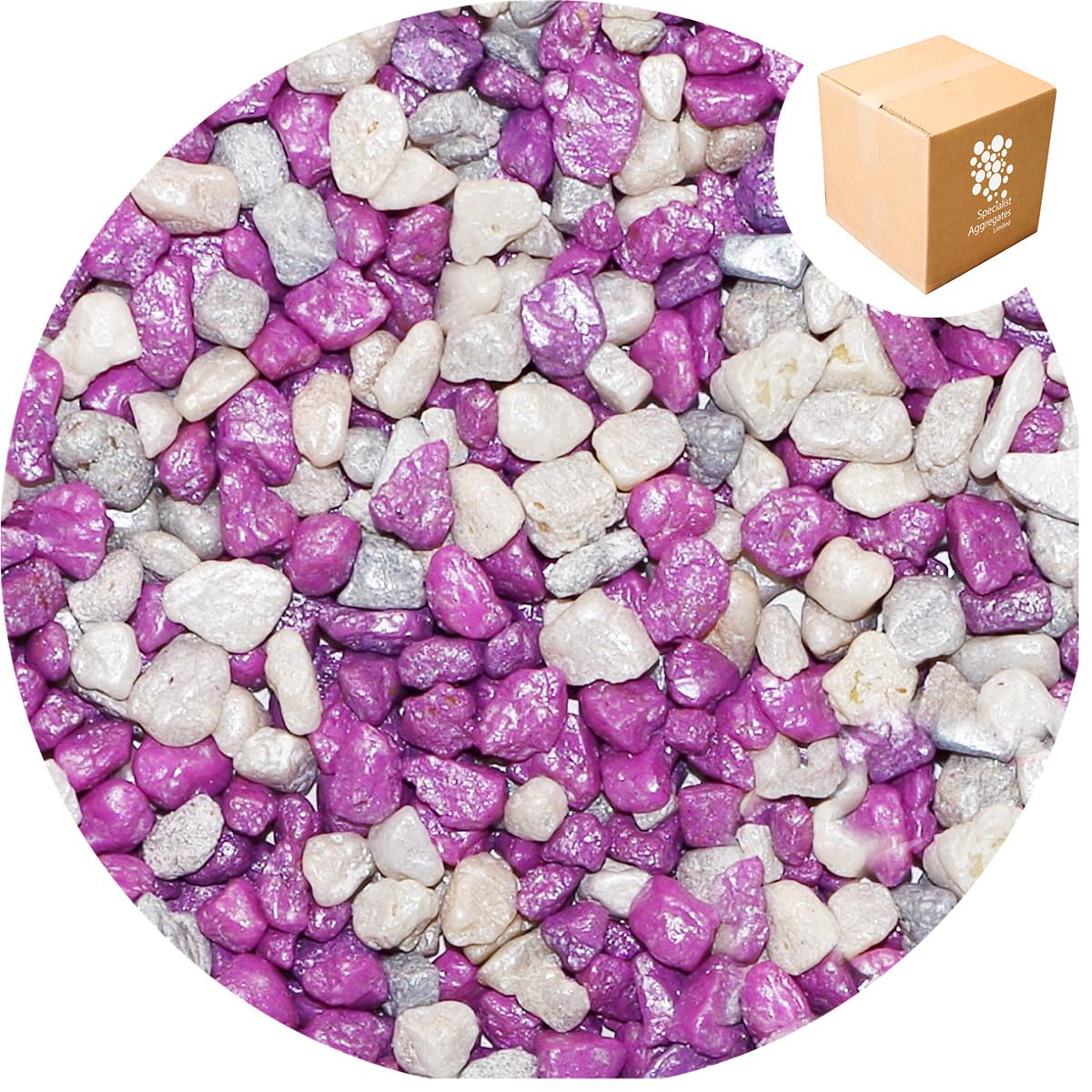 Specialist Aggregates 4Kg Fish Tank Gravel - Pearlised Pink & White Decorative Gravel/Stones | Aquarium | Terrarium | Home | Garden | Vase | 12 COLOURS | UK Manufacturer