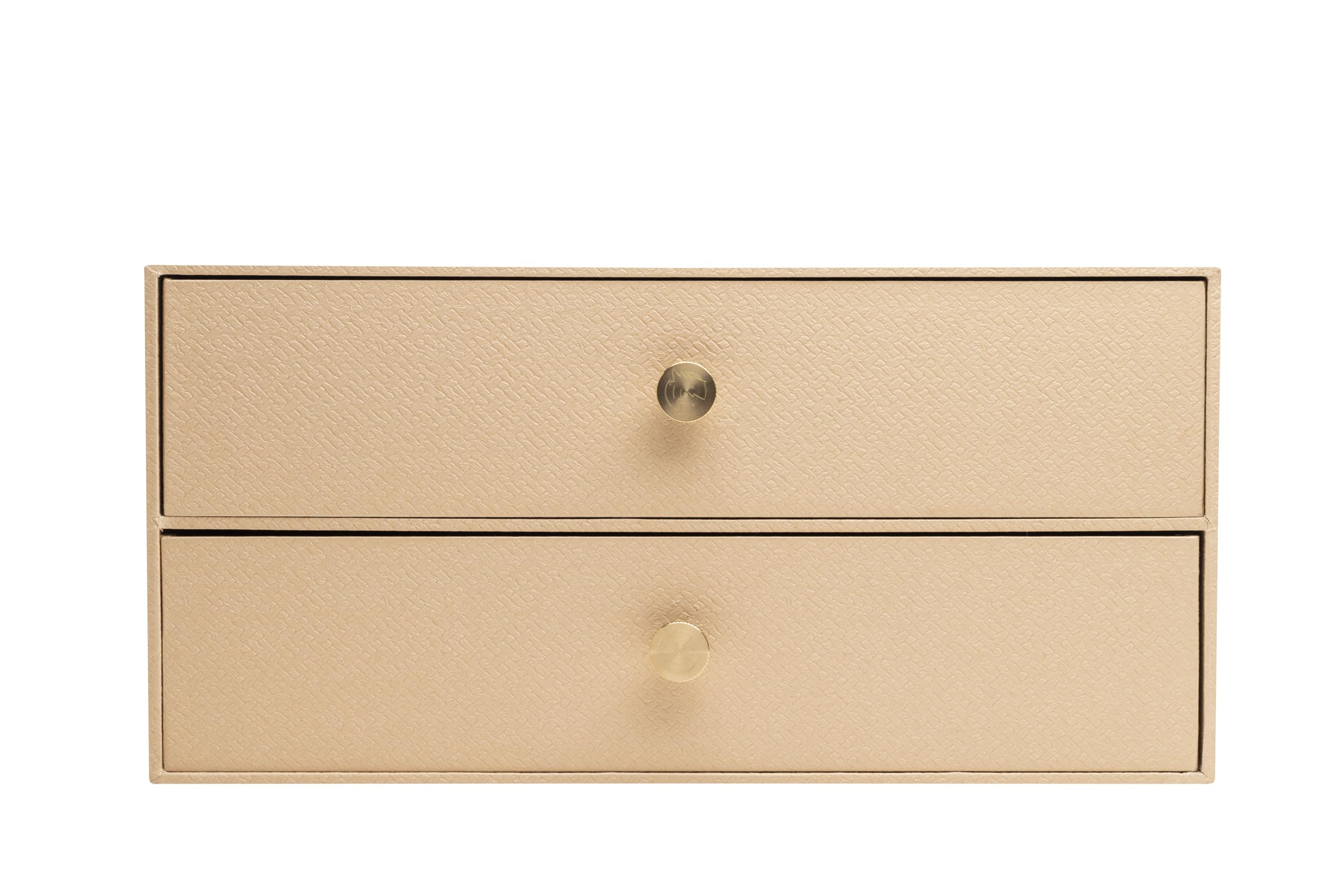 Exacompta - Réf. 30602E - Module de rangement à 2 tiroirs Office By Me - En carton recyclé - Pour document A4+, Dimensions : Profondeur 17x largeur 35,5 x Hauteur 27cm - Coloris Beige