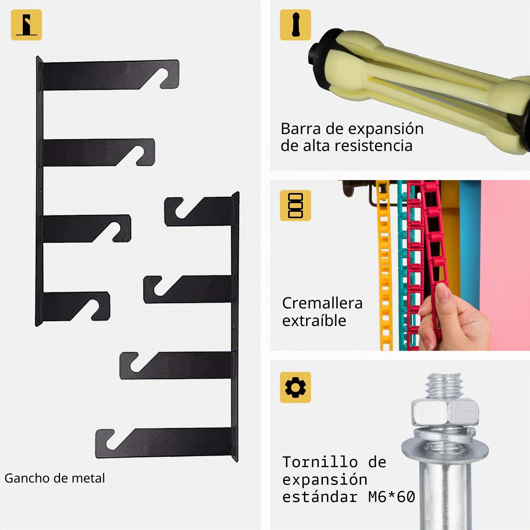 Selens Sistema de Soporte de Pared para fotografía de 4 Rollos | soporte de fondo manual, sistema de soporte para montaje en pared, incluye 4 cadenas, 2 ganchos individuales