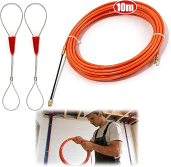 Fish Tape 10m32.8ft Cable Puller, 4.0mm Retractable Wire Pulling Tool