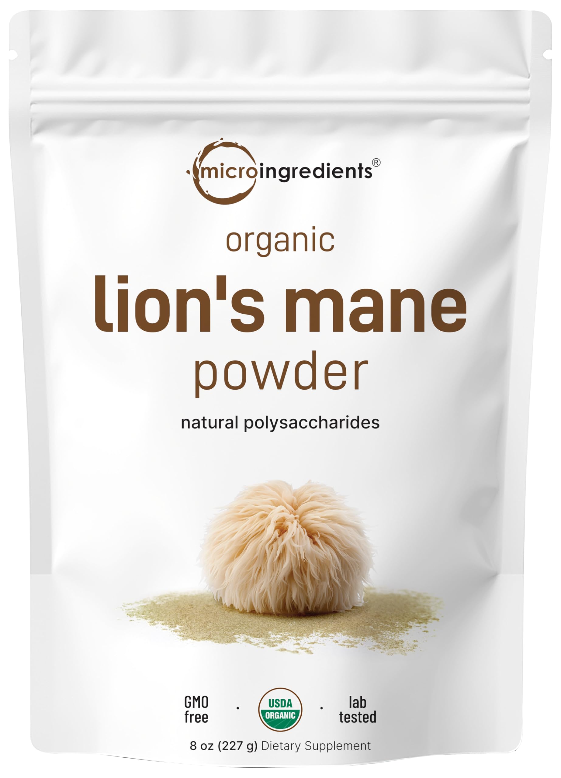 Micro Ingredients Organic Lion’s Mane Mushroom Powder, 8oz | Pure Fruiting Body Superfood | Supports Brain, Focus, Energy & Immune Health | Great for Smoothies & Coffee | Filler Free, Vegan, Non-GMOMicro Ingredients Organic Lion’s Mane Mushroom Po…