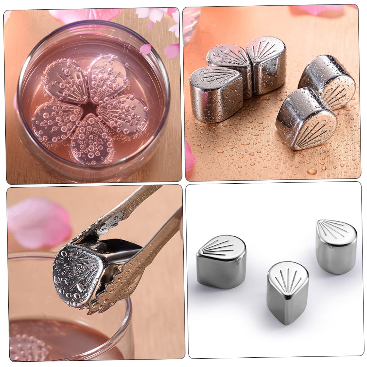 BESTOYARD 15piezas Cubitos De Inoxidable Forma De Para Enfriar Whisky y Reutilizables y Prácticos Para Bares y
