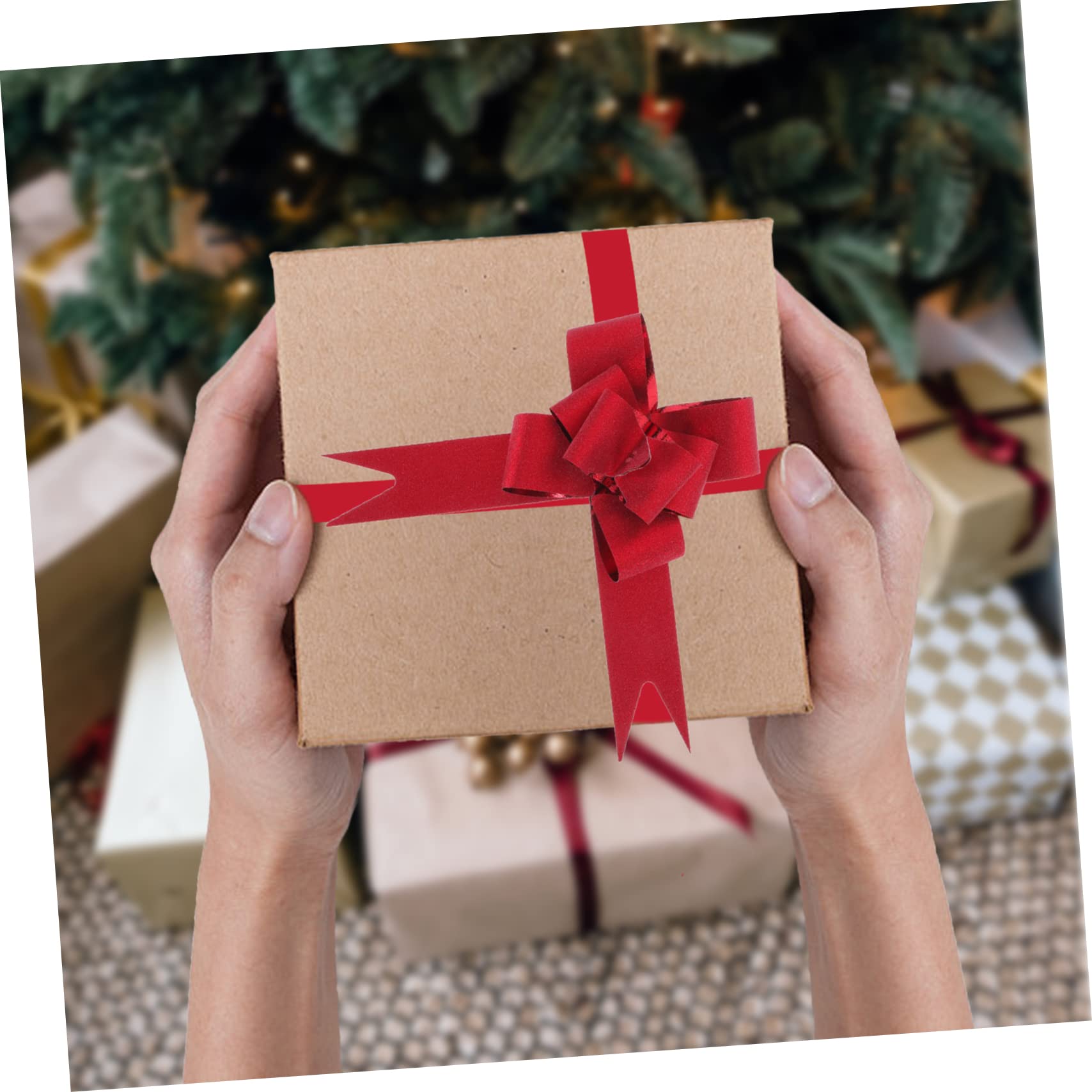 200 Stk. Geschenkschleifen Ziehschleifen Geschenkband Glitzer für Geschenkverpackung Weihnachtsdekoration Hochzeit Party Festliche Präsentbox Ornamente