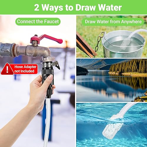 Miniatura 4 de Homdox Lavadora a presión inalámbrica mejorada de 1300 PSI con batería de 40 V, lavadora eléctrica inalámbrica alimentada por batería, lavadora a