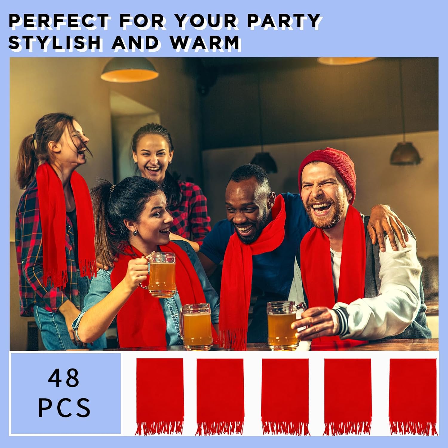 Chuarry Christmas Winter Scarves Bulk Red Scarf Feel Soft Warm Scarf for Men Women Cold Weather Scarves Wrap