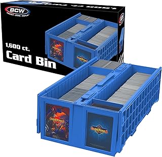 BCW Collectible Card Bin - Holds Over1600 Cards | Large Card Storage Box for Loose Trading Cards | Pokemon, MTG, and Sports Card Storage Boxes | Sorting Card Box (Blue, Single)