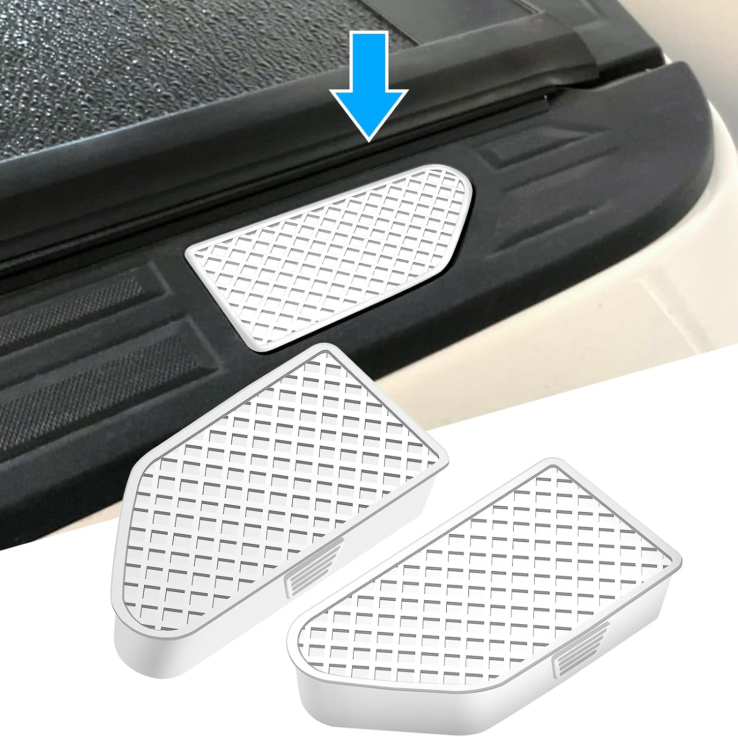 Upgraded Stake Pocket Cover Set of Two,Rear Bed Rail Stake Pocket Plugs Hole Caps Fit for 2023-2026 Chevy Colorado/GMC Canyon Accessories. (White Grid)