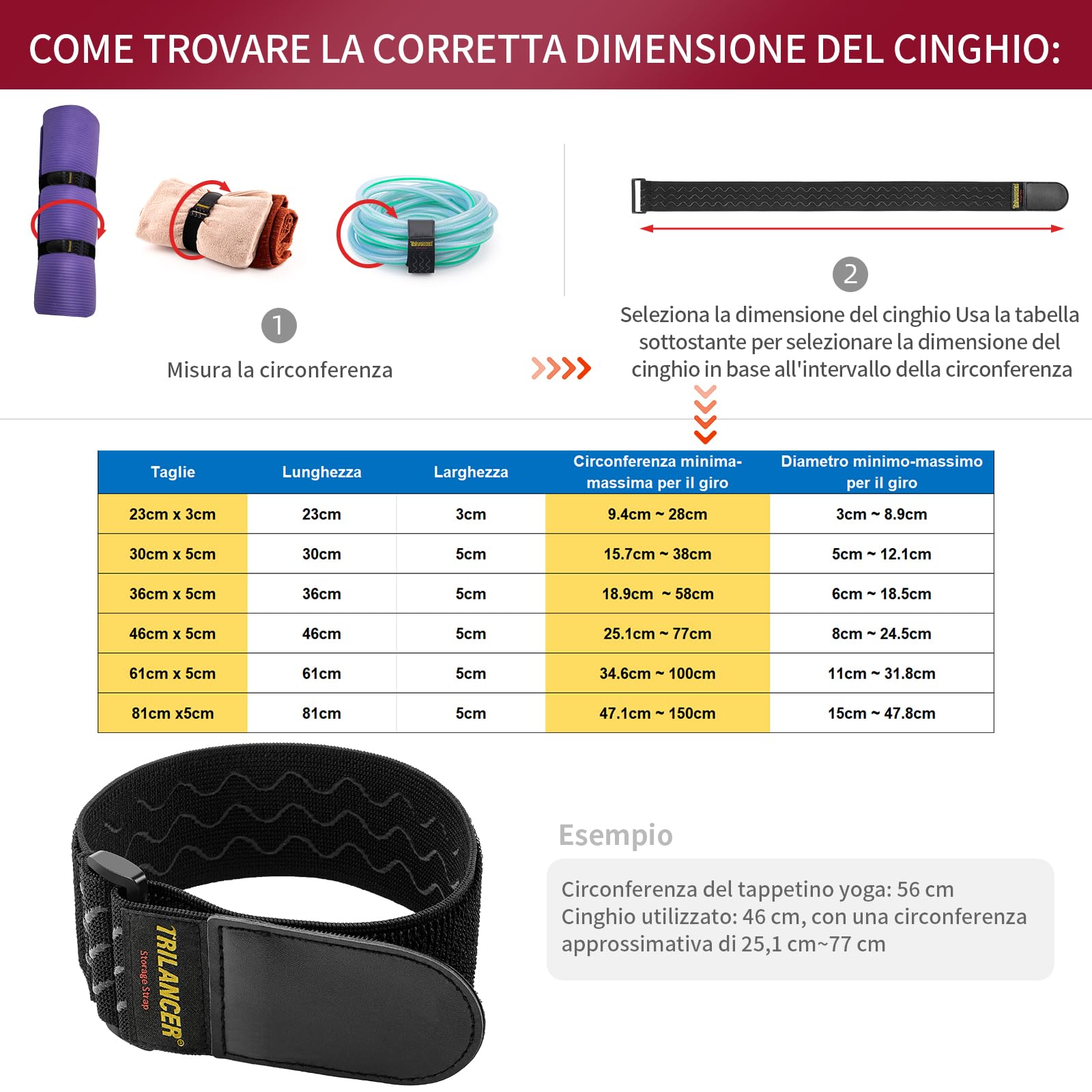 Trilancer Cinghie Elastiche Antiscivolo con Chiusura a Strappo, 30x5cm (8 Pezzi) Cinghie a Strappo Utili per Prolunghe, Cavi, Corde, Flessibili, Bici e per Stringere i Pantaloni alle Caviglie