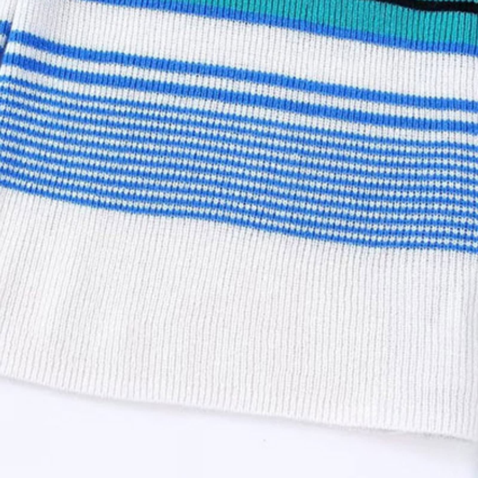 Damskie swetry damskie w kontrastowe paski sweter z dzianiny wysoki dekolt długi rękaw damski sweter na co dzień top, Jeden kolor, M