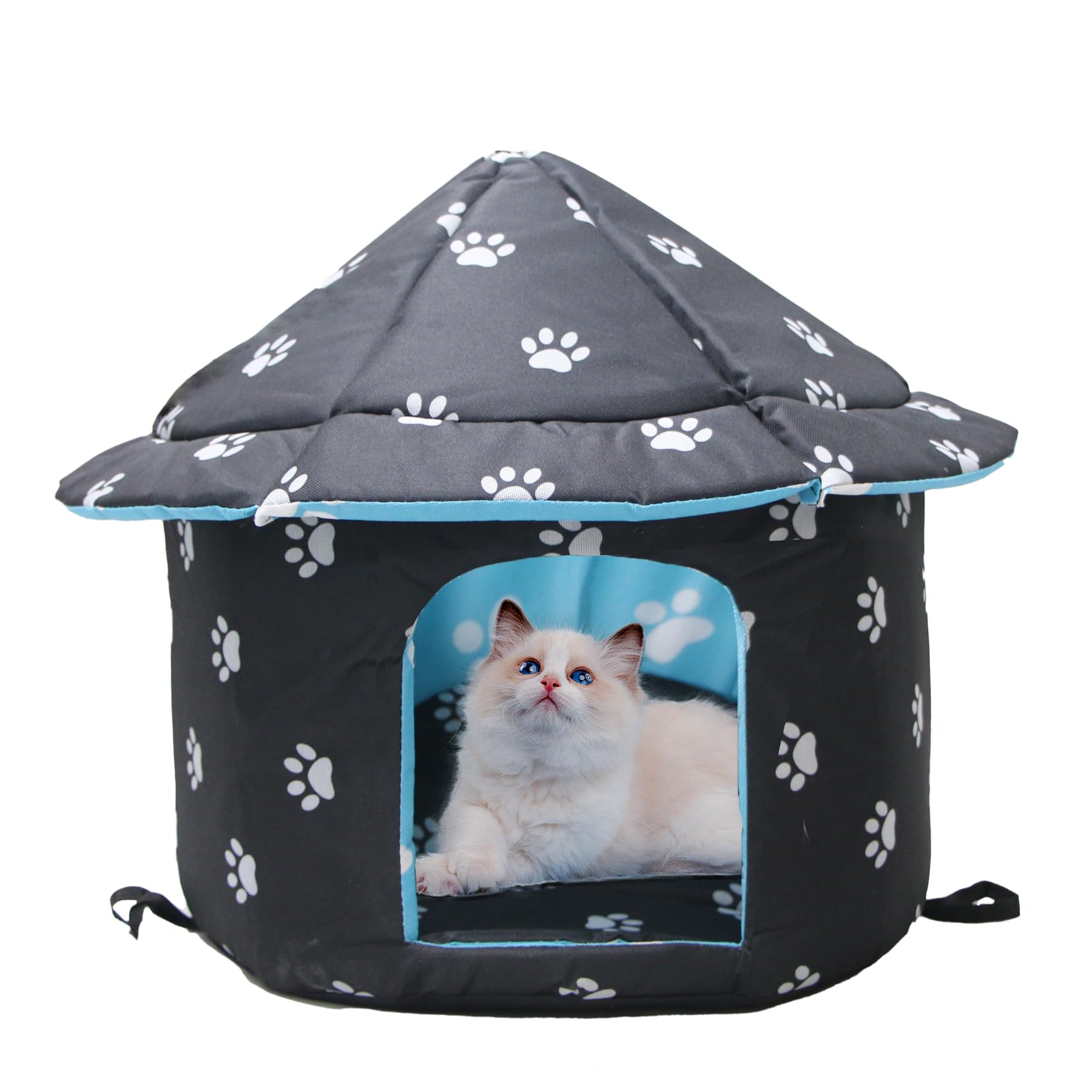 Casetta Per Gatti Vinnypet Esterna - Impermeabile, Con Cuscino, 40x35x40cm - Foto 5