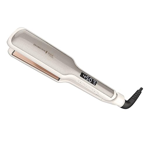 Remington Shine Therapy 2 inch Hair Straightener, Flat Iron Infused with Argan Oil & Keratin, Professional Ceramic Flat Iron for Less Frizz, Shiny & Smooth Hot Styling Tools - Champagne - 2”