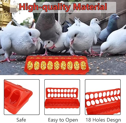 Miniatura 5 de LANIAKEA Comedero para pollos, 10 unidades, comedero de aves de corral abatible, comedero de plástico para pollos sin ensuciar, sin desperdicios,