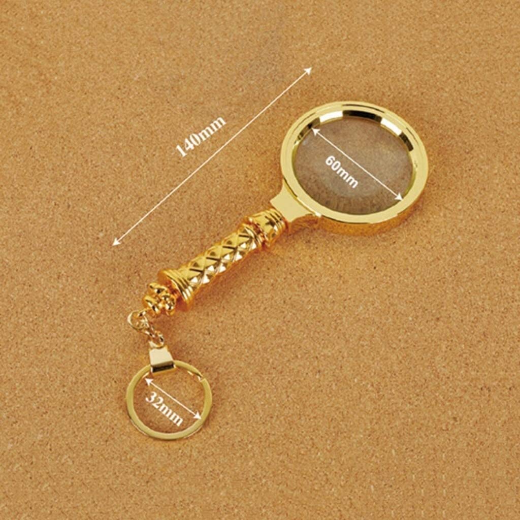 Lente d'ingrandimento da 60 mm con struttura in metallo e manico a forma di fiore, 5 volte ad alta definizione, adatta per gli anziani per leggere libri, giornali, mappe, francobolli, letture ant