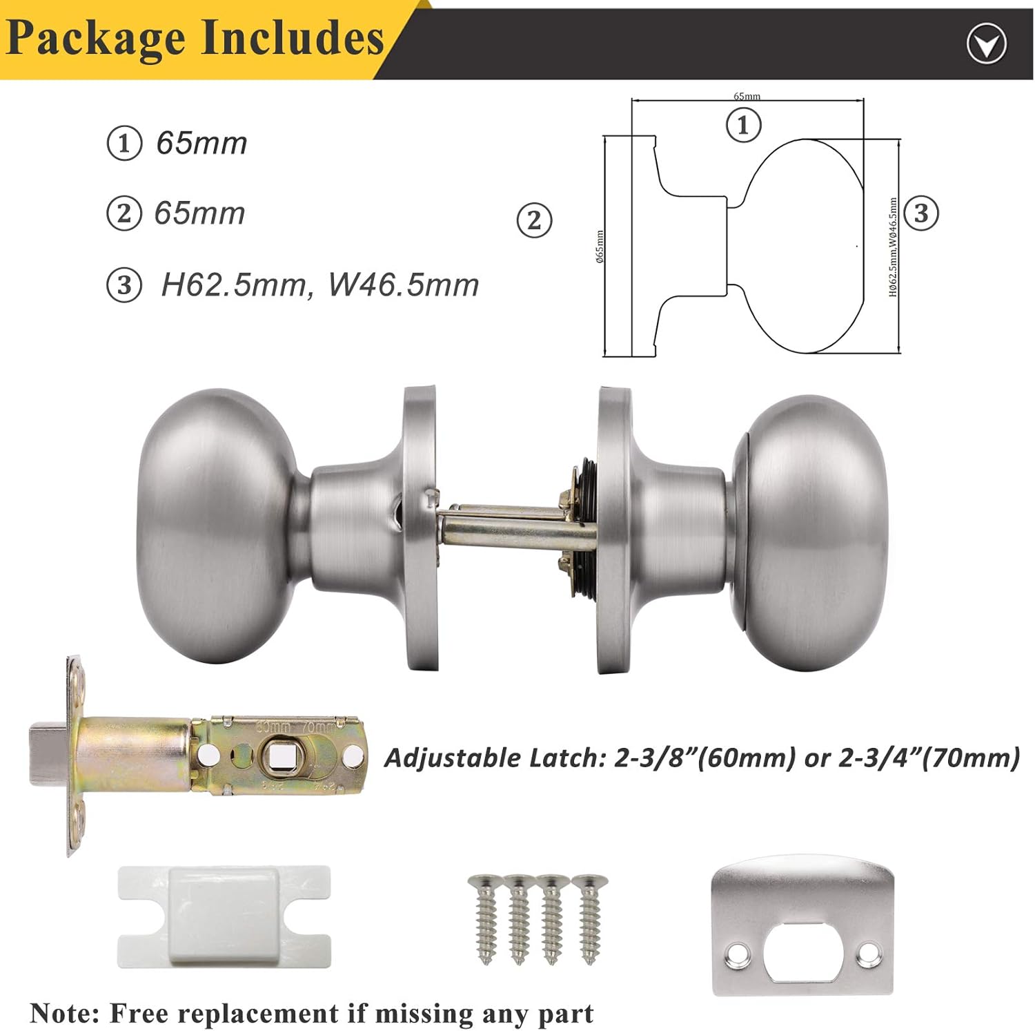 Amazon Crazy 🔥 Deals Probrico Egg Style Hall and Closet Passage Door Knobs Brushed Nickel Oval Door Lock(10 Pack)