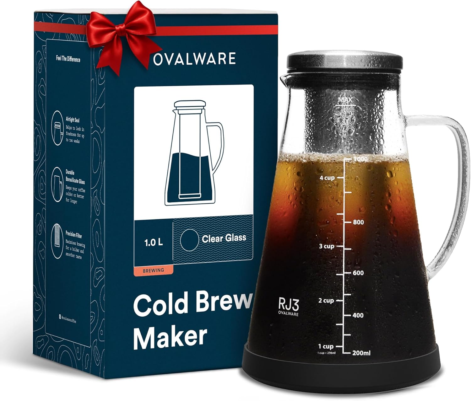 Ovalware 1.0L Airtight Cold Brew Pitcher