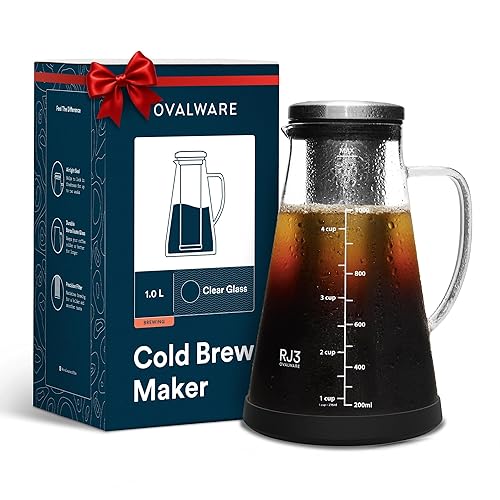 OVALWARE Airtight Cold Brew Iced Coffee Maker Pitcher and Tea