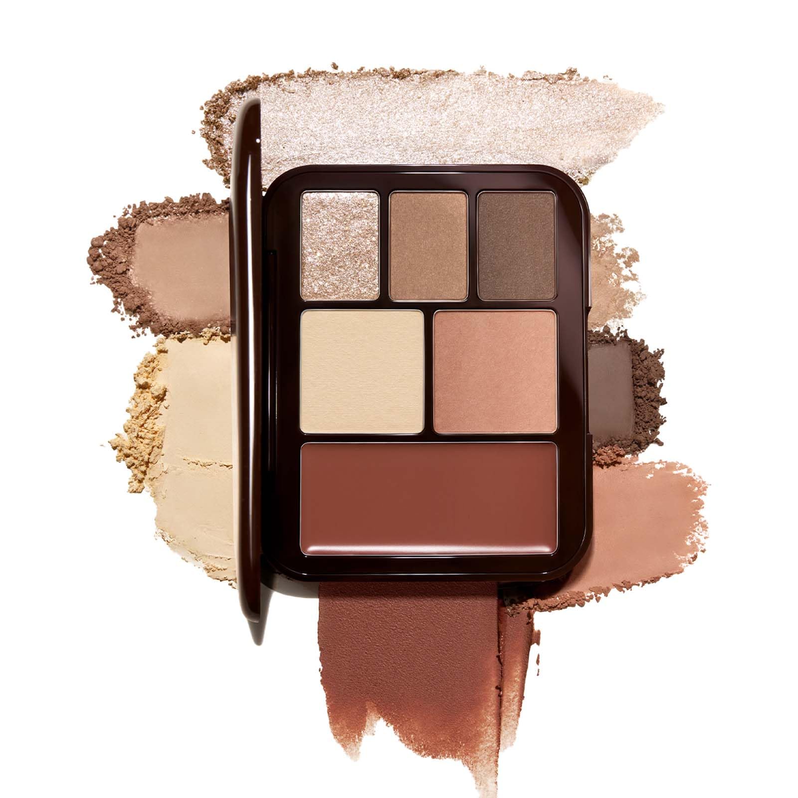 JOOCYEE 6 Color Multi-Use Face Palette, 5 in 1 Makeup Kit with Eyeshadow Blush Contour Highlighter Lip Color, Travel-Friendly Lookbook Design for Seamless Daily Glow - Warm Brown Look 01 Warm Brown Look