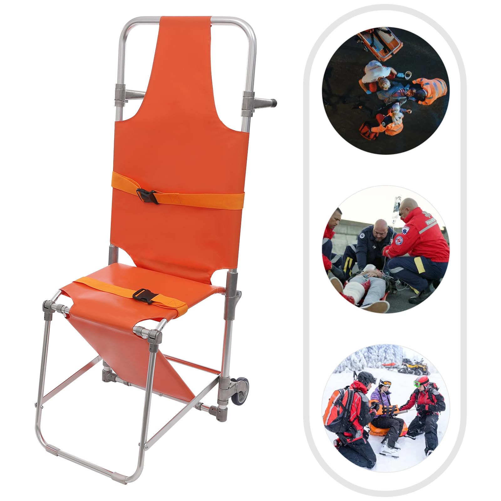 Chaise d'escalier pliable pour une évacuation rapide et sûre - Capacité de charge : 159 kg - 2 roues - Idéal pour la maison, les hôpitaux et les équipes de sauvetage