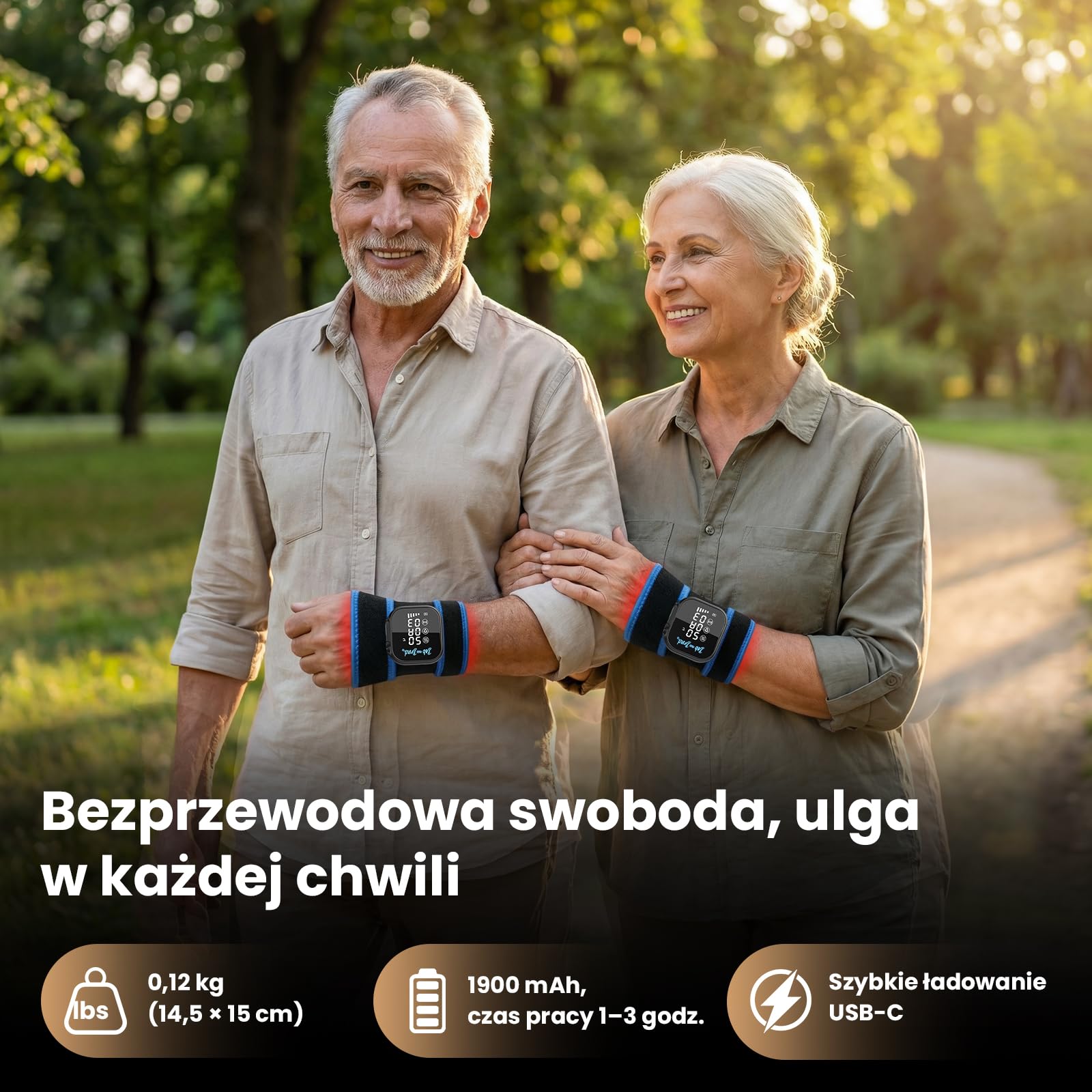 BOB AND BRAD TheraHeat Masażer Nadgarstka z Ciepłem i Czerwonym Światłem