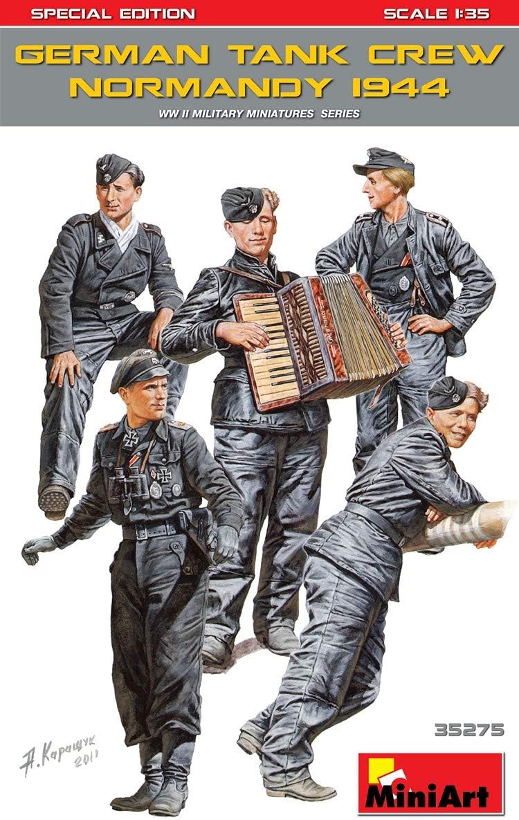 MIA35275 1:35 Miniart Figure Set - German Tank Crew Normandy 1944 (5 Figures) [Model Building KIT]