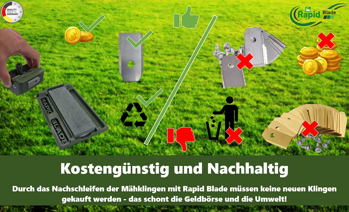 Rapid Blade - Schleifvorrichtung Mähroboter Mähmesser Mähklingen (Schleifpaket)