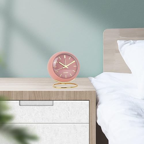 Miniatura 3 de SHISEDECO Reloj despertador clásico de mesa pequeño sin tictac con luz nocturna, funciona con pilas, reloj de escritorio con vidrio HD para sala de