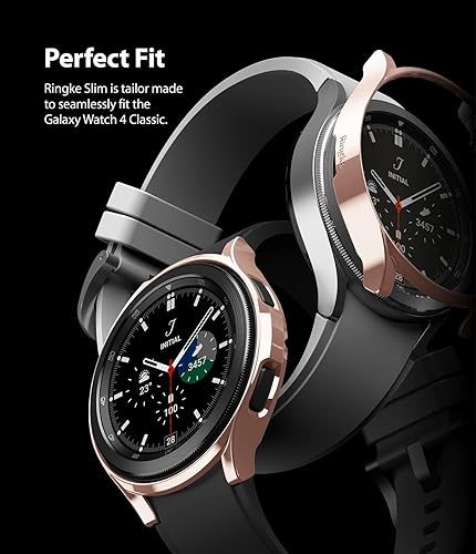 Miniatura 3 de Ringke Funda delgada 2 unidades compatible con Galaxy Watch 4 Classic de 1.811in, bisel de reloj 4 solo marco cubierta fina dura de PC de primera