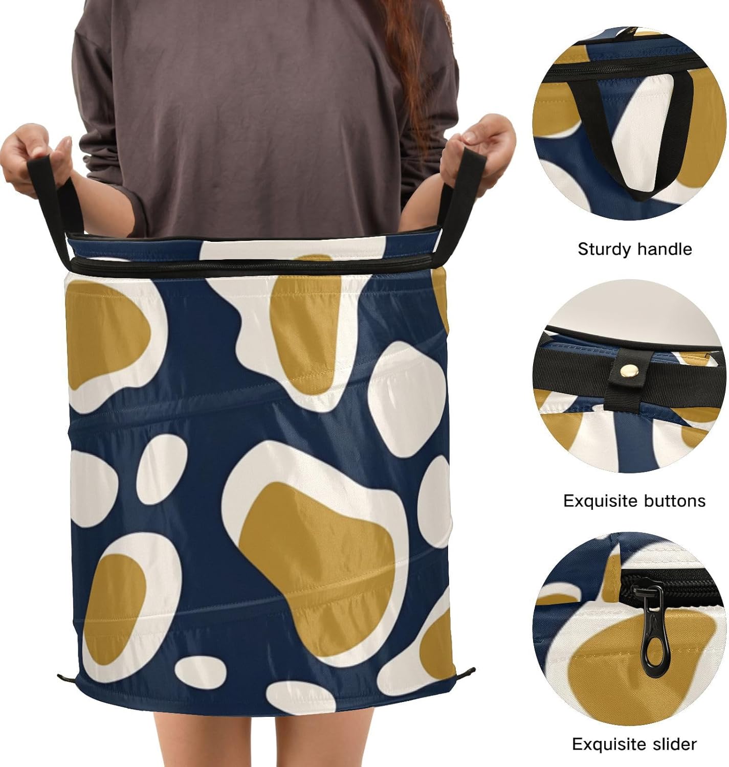 Animal Fur Print Leopard Khaki Blue laundry basket foldable and waterproof bins with lids for organizing with sturdy handle Hamper totes accessories for cloth house cubby separated laundry