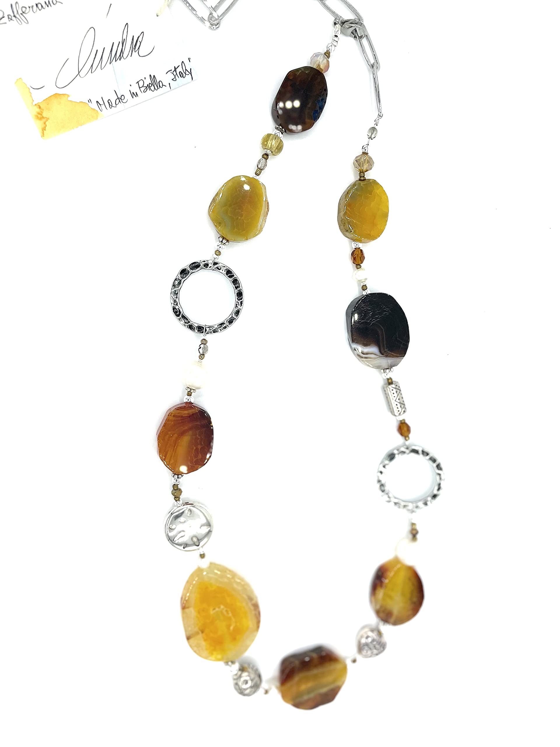 Collana lunga Donna in Pietre Dure "Zafferana", regolabile