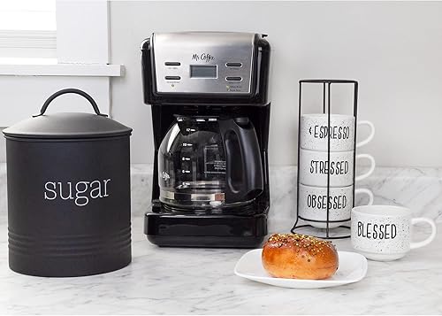 Miniatura 3 de AuldHome - Recipiente de azúcar negro esmaltado almacenamiento moderno de grapas de granja para cocina