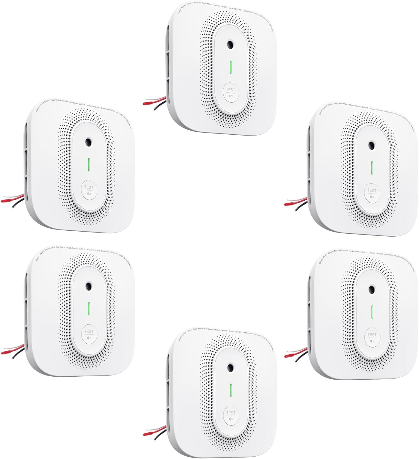 XSense Wireless Interconnected Smoke Detector Fire Alarm SD20W (6Pack), Wireless