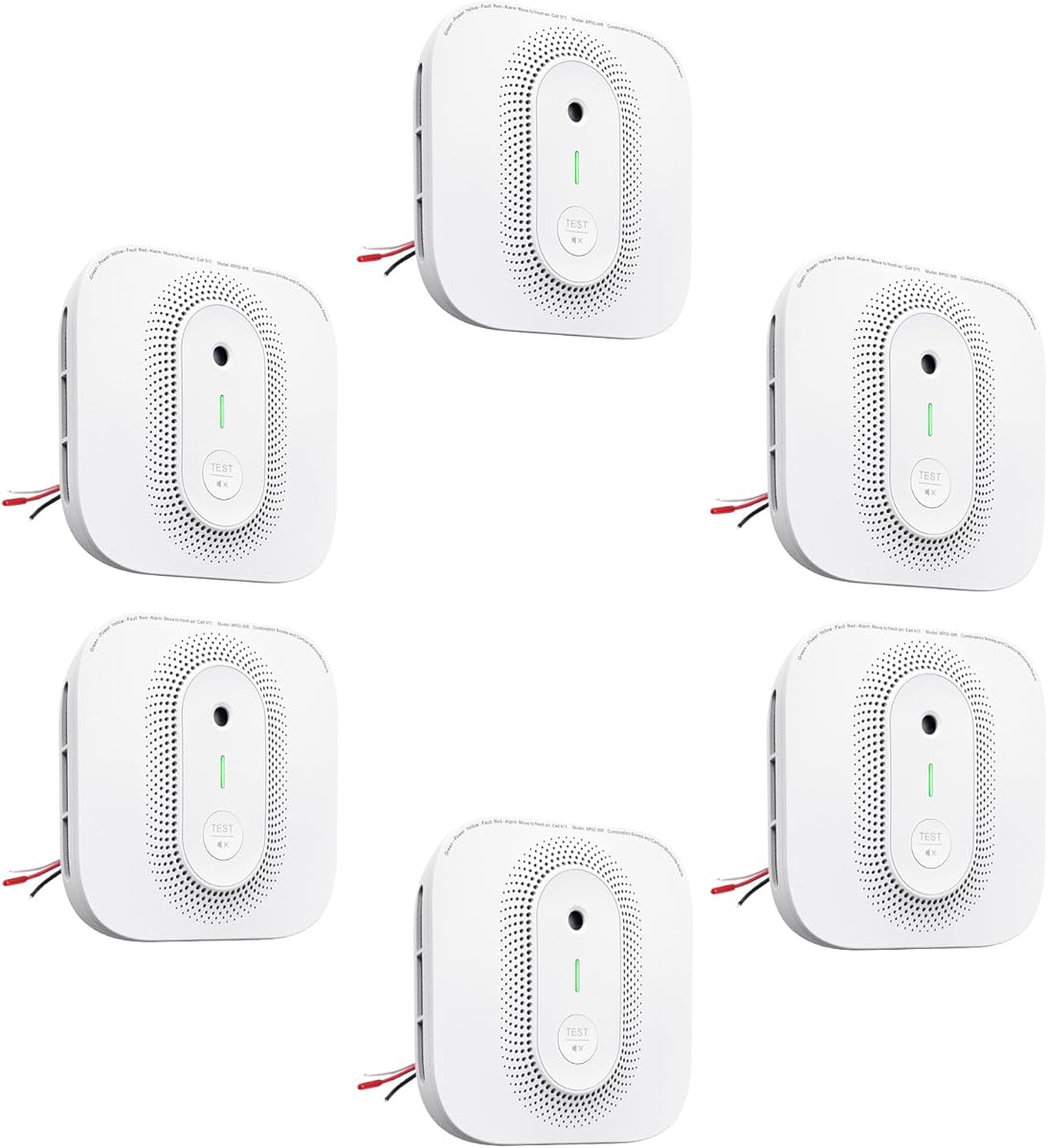 X-Sense Smoke Detector Carbon Monoxide Detector Combo Hardwired with Voice Location, Hardwired Interconnected Smoke and Carbon Monoxide Detector, Model XP02-AR, 6-Pack