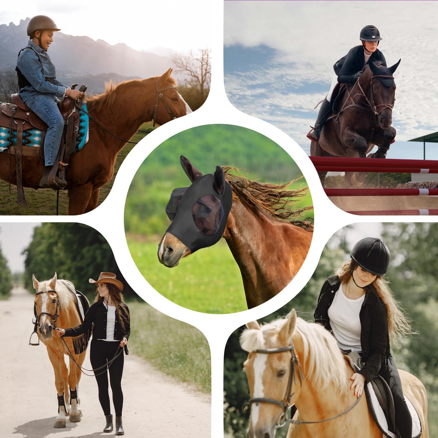 Voarge Horsefly Mask, oddychająca elastyczna siatka ochronna, odstraszająca komary, owady, wielokrotnego użytku, czarna