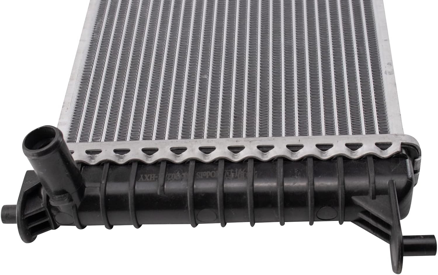 TRQ Radiator Assembly Aluminum Core Cross Flow Plastic Tank Compatible with 2012-2016 Tesla Model S RWD AWD No Oil Cooler