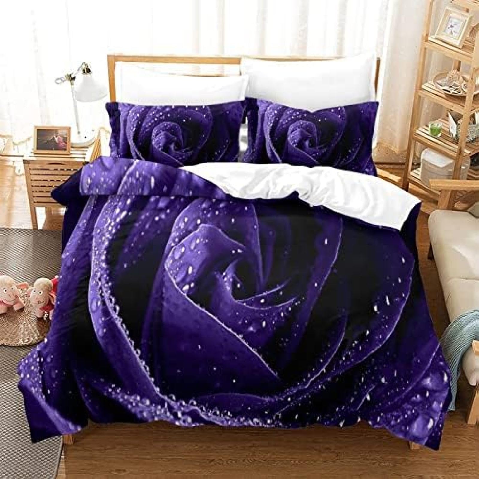 Housse de couette avec fermeture à glissière literie 3 pièces