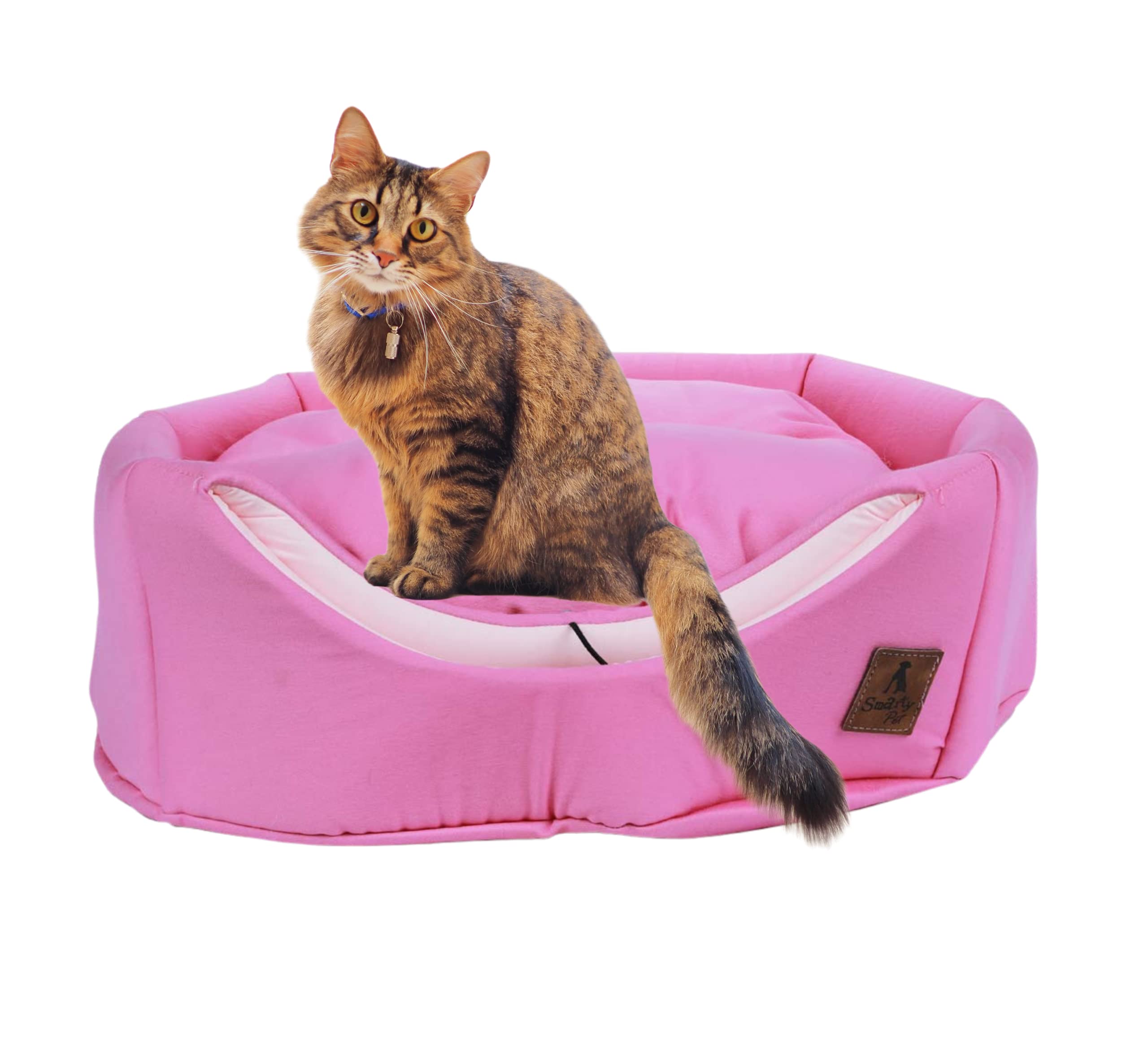 Foodie Puppies Soft & Light Weight Cat House for Kittens, Puppies and Baby Pets House Comfort Zone with Ball Toys & Removable Cushion (Baby Pink) 1