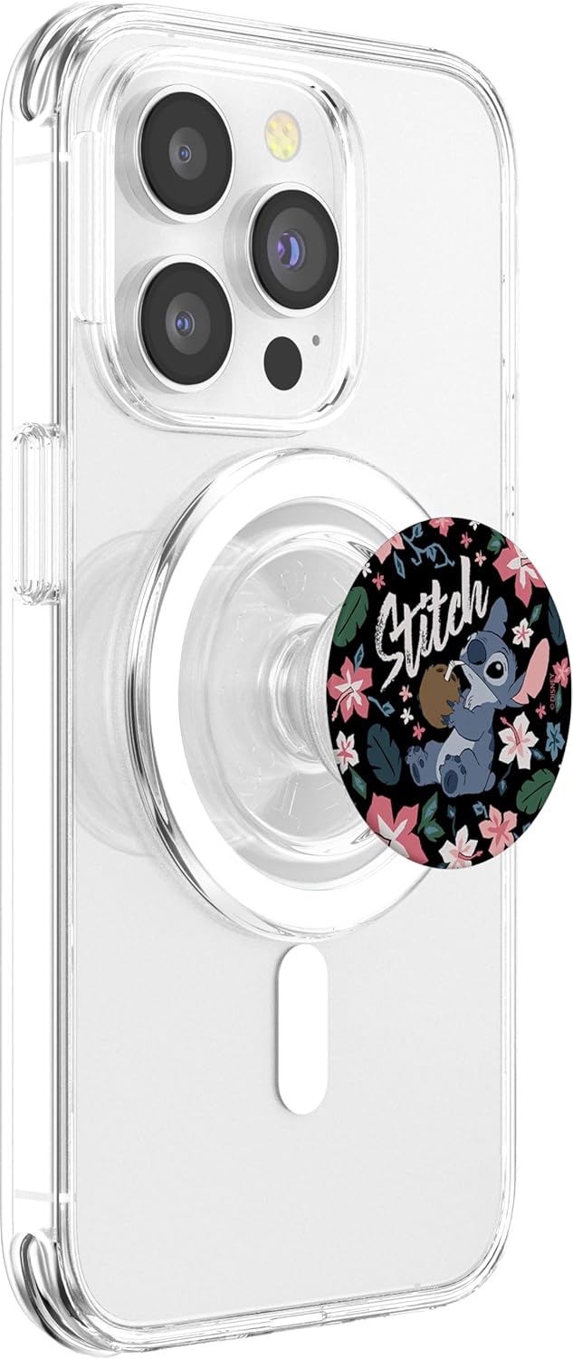 Disney Lilo & Stitch Floral Coconut Drink Portrait PopSockets PopGrip for MagSafe