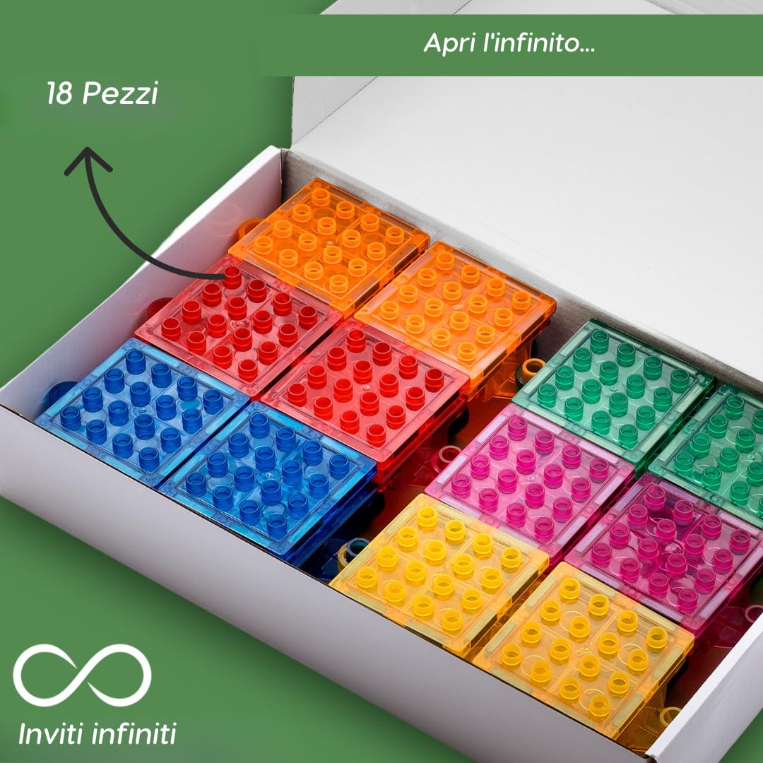 Mattoncini Magnetici per Costruzioni, Set di 18 Pezzi Trenino per Bambini e Bambine, Costruzioni per Attività Educative e Creative, Giocattoli per Bambini, STEM, Bambini dai 3 Anni in Su