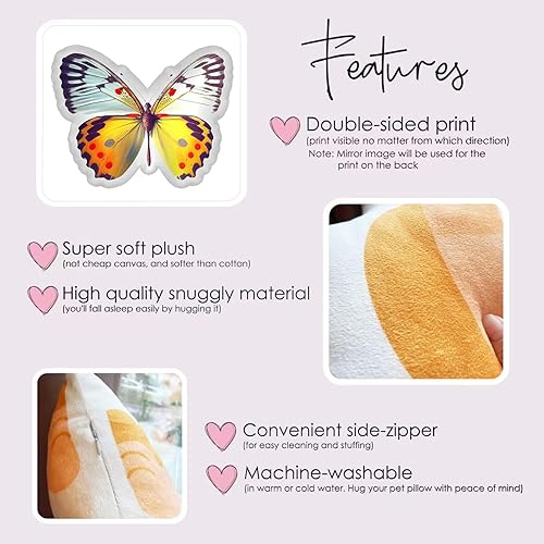 Miniatura 7 de Almohadas con forma de mariposa decorativas, bonita decoración de habitación y cojín de sofá de sala de estar, 12 pulgadas